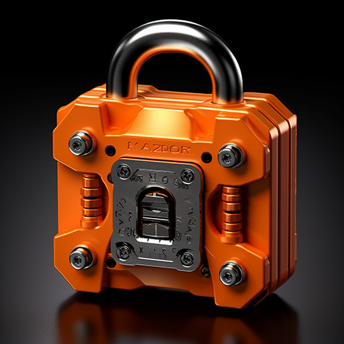Digital orange padlock for Trin Security